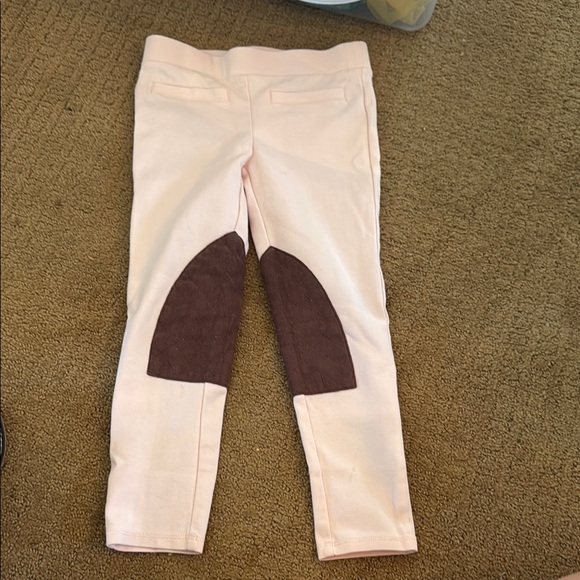 Kids Pink and Brown Riding Leggings - Picture 1 of 3
